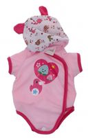 Johntoy Baby Rose babypoppenkleren dierenprint 40 45 cm - thumbnail