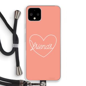 Friends heart: Pixel 4 Transparant Hoesje met koord