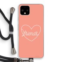 Friends heart: Pixel 4 Transparant Hoesje met koord