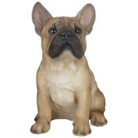 Tuinbeeld Franse Bulldog hond lichtbruin 29 cm   - - thumbnail