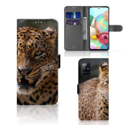 Samsung Galaxy A71 | Telefoonhoesje | Met pasjeshouder | Luipaard