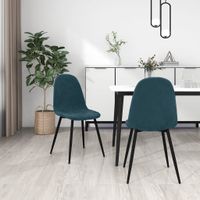 Eetkamerstoelen 2 st fluweel blauw