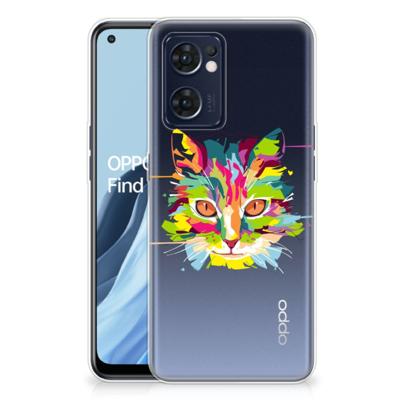 OPPO Reno 7 5G | Find X5 Lite Telefoonhoesje met Naam Cat Color OPPO Reno 7 5G | Find X5 Lite Telefoonhoesje met Naam Cat Color