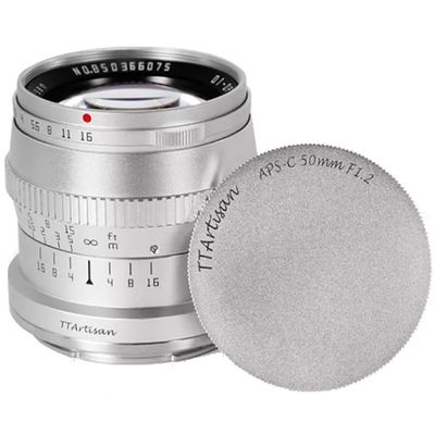 TTArtisan APS-C 50mm f1.2 Fuji X mount Silver