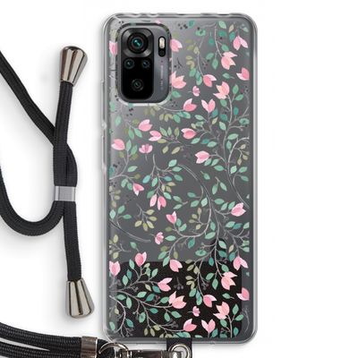 Sierlijke bloemen: Xiaomi Redmi Note 10 Pro Transparant Hoesje met koord