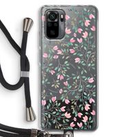 Sierlijke bloemen: Xiaomi Redmi Note 10 Pro Transparant Hoesje met koord