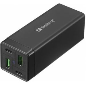 Sandberg 4in1 Charger 2xUSB-C 2xUSB 65W netvoeding & inverter Binnen Zwart