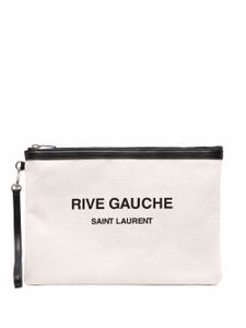 Saint Laurent pochette Rive Gauche en toile - Tons neutres