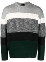 Emporio Armani pull en intarsia à rayures - Gris