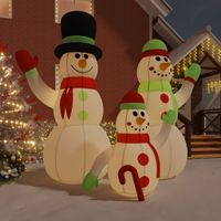 Sneeuwpopfamilie opblaasbaar met LED's 500 cm - thumbnail