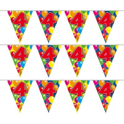 Leeftijd vlaggenlijn - 3x - 4 jaar - 10 meter - verjaardag versiering - vlaggetjes Leeftijd vlaggenlijn - 3x - 4 jaar - 10 meter - verjaardag versiering - vlaggetjes
