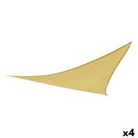 Schaduwdoeken Aktive Crème 500 x 0,3 x 500 cm Driehoekig (4 Stuks)