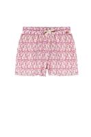 NoNo zomer short meisjes - fresia paars - AOP bloemen, plisse, jersey - Sunny