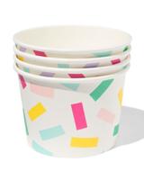 HEMA Bakjes 450ml papier confetti - 4 stuks (multicolor)