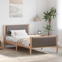 Bedframe Bruin en taupe 100 x 200 cm Massief grenenhout