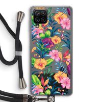 Tropisch 2: Samsung Galaxy A12 Transparant Hoesje met koord