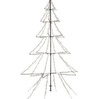 Verlichte figuren zwarte lichtboom/metalen boom/kerstboom met 600 led lichtjes 300 cm   -