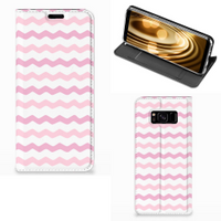 Samsung Galaxy S8 Hoesje met Magneet Waves Roze - thumbnail