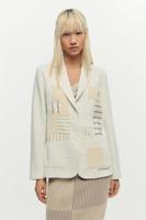 Witte patchwork blazer - WHITE - M