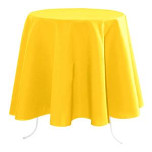 Stof Textiles Tafelkleed rond - D180 cm - geel - Eettafel tafellakens - polyester