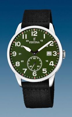 Horlogeband Festina F20347-2 / F20347-3 Textiel Zwart 21mm
