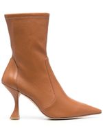 Stuart Weitzman bottines en cuir à talon 100 mm - Marron