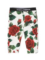 Dolce & Gabbana Kids legging à roses imprimées - Blanc - thumbnail