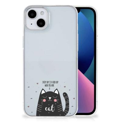 iPhone 15 Plus Telefoonhoesje met Naam Cat Good Day iPhone 15 Plus Telefoonhoesje met Naam Cat Good Day
