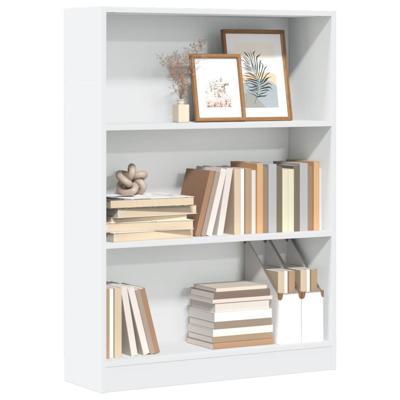 Boekenkast 80x24x109 cm bewerkt hout wit