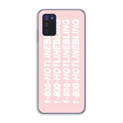 Hotline bling pink: Samsung Galaxy A03s Transparant Hoesje