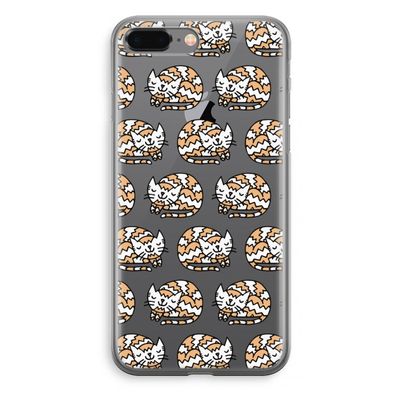 Slapende poes: iPhone 8 Plus Transparant Hoesje