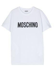 Moschino Kids robe à logo imprimé - Blanc