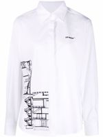 Off-White chemise à imprimé graphique - Blanc