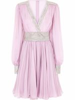 Dolce & Gabbana robe courte en chiffon à col v - Violet
