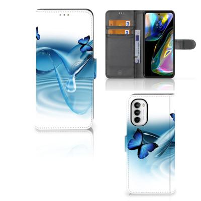 Motorola Moto G52 | Moto G82 | Telefoonhoesje | Met pasjeshouder | Vlinders
