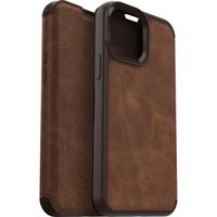 Otterbox - Strada Case wallet hoes - iPhone 13 Pro - Bruin + Lunso Tempered Glass - thumbnail