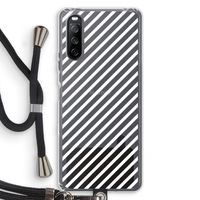 Strepen zwart-wit: Sony Sony Xperia 10 III Transparant Hoesje met koord