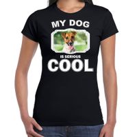 Jack russel terriers honden t-shirt my dog is serious cool zwart voor dames