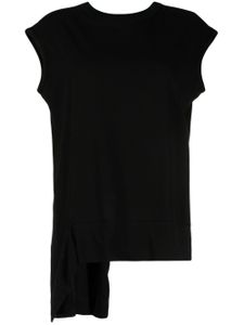 Yohji Yamamoto t-shirt en coton à design asymétrique - Noir