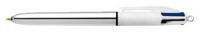 Balpen bic 4kleuren shine m zilver | 12 stuks