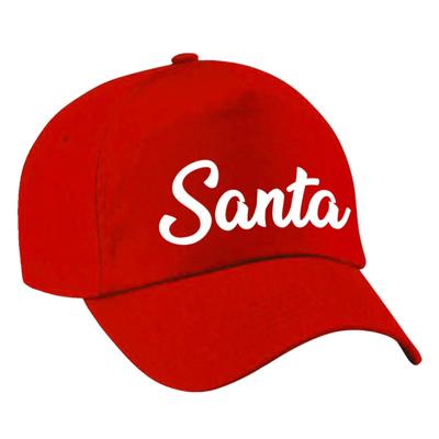 Santa Kerst verkleed petje - baseballcap - rood - voor jongens en meisjes - kerstkleding Santa Kerst verkleed petje - baseballcap - rood - voor jongens en meisjes - kerstkleding