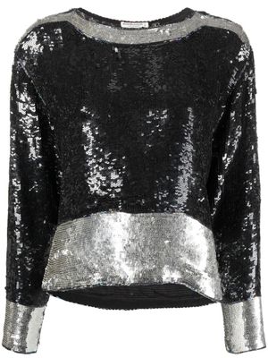 Saint Laurent Pre-Owned haut brodé de sequins (années 1970) - Noir