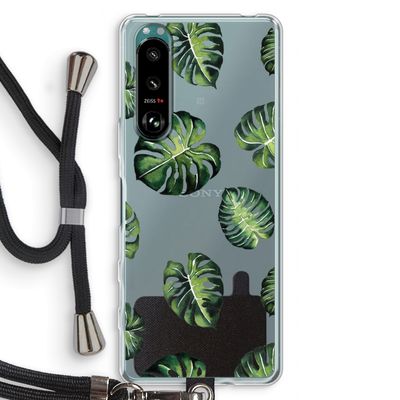 Tropische bladeren: Sony Xperia 5 III Transparant Hoesje met koord