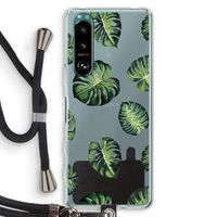 Tropische bladeren: Sony Xperia 5 III Transparant Hoesje met koord