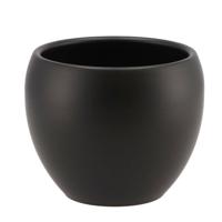 DK Design bloempot/plantenpot - Vinci - zwart mat - voor kamerplant - D11 x H14 cm - Plantenpotten