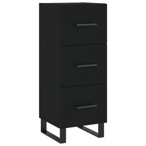 The Living Store Dressoir - Moderne bijzetkast - Zwart - 34.5 x 34 x 90 cm - Met 3 lades