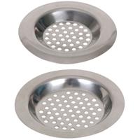 Urban Living Gootsteenfilters - zeefjes - vuil opvangers - 2x stuks - metaal