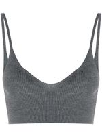 Cashmere In Love haut crop nervuré - Gris