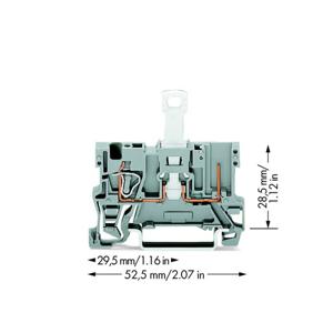 WAGO 769-232 Basisklem 5 mm Spanveer Toewijzing: L Grijs 50 stuk(s)