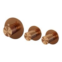 Brauer Copper Carving inbouwthermostaat - inbouwdeel - 3 carving knoppen - PVD - geborsteld koper 5-GK-089